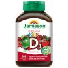 Jamieson Vitamín D3 Kids 400 IU tablety na cmúľanie s príchuťou jahody pre deti 100tbl. (Jamieson – kanadské prírodné vitamíny)