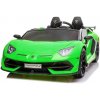 Beneo Elektrické autíčko Lamborghini Aventador 12V 24 GHz dialkové ovládanie USB / SD vstup odpruženie vertikálne otváravé dvere mäkké Eva kolesá 2 X motor original licencia zelená
