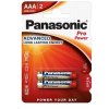 PANASONIC Alkalické baterie Pro Power LR03PPG/2BP AAA 1,5V (Blistr 2ks) 4001,00