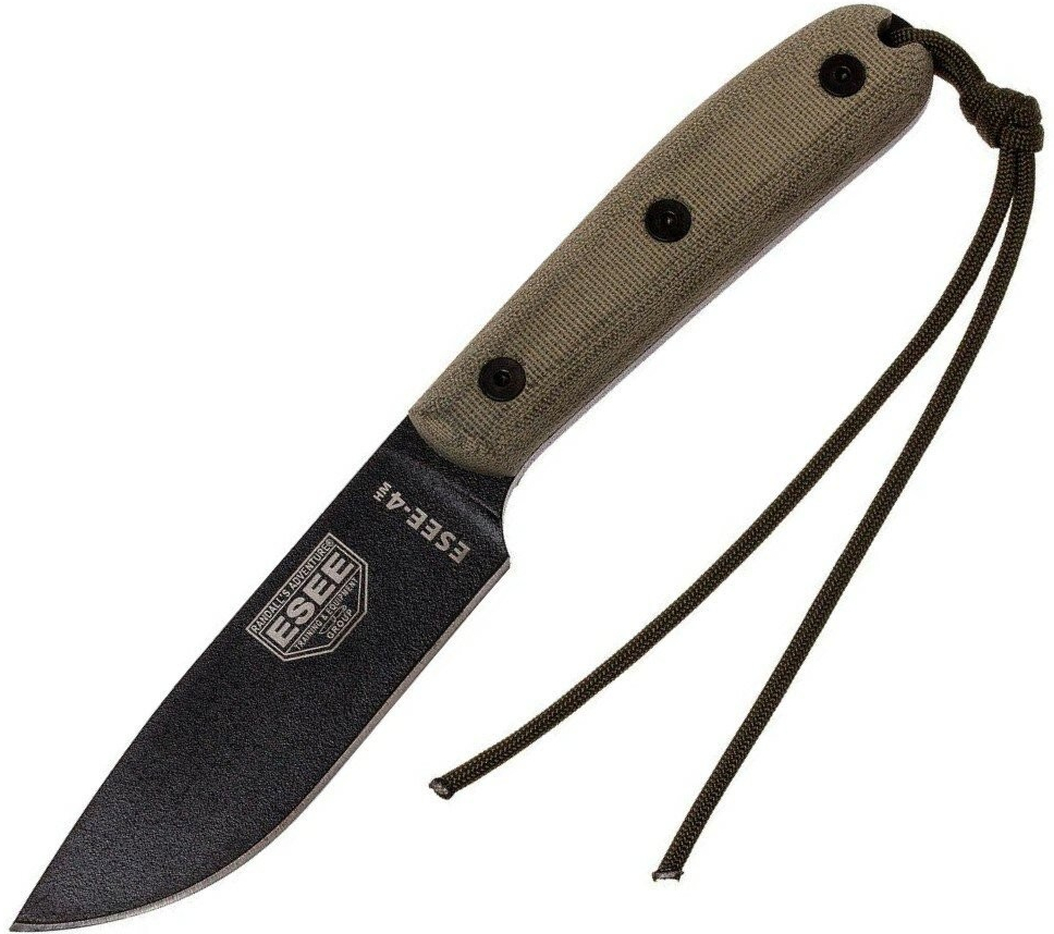 ESEE ESEE-4, Plain Edge, Traditional Handle, Kydex Sheath ESEE-4HM-K