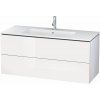 DURAVIT L-Cube závesná skrinka pod umývadlo, 2 zásuvky, 1220 x 481 x 550 mm, biela vysoký lesk, LC624302222