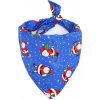 Vianočné Bandana šatka pre psov a mačky - šírka 60 cm - Modrý Santa