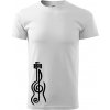 Husľový kľúč gitara - Klasické pánske tričko vyššej gramáže - XL ( Biela )