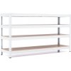 Policový regál Trestles RH 1000x1200x600, nosnosť 1400 kg, 4 police Farba: biela, Typ police: drevená MDF 5,4 mm