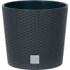 PROSPERPLAST | Květináč RATO ROUND, vklad - antracit 20 cm 01861