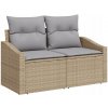 Súprava záhradného nábytku z umelého ratanu VidaXL béžová, 2-dielna