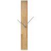 Elegantné drevené nástenné hodiny, vertikálne, strieborné ručičky, 80 x 10 cm