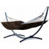 POTENZA oceľový rám GRANDE PREMIUM 220kg + hojdacia sieť ROMA hnedý s priečkou 220x160