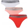 CALVIN KLEIN - 3PACK radiant cotton fashion strawberry color tangá - limitovaná edícia-L