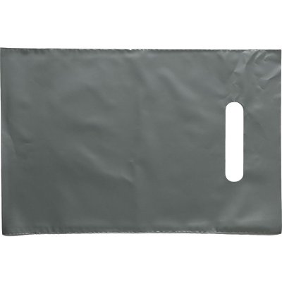 LDPE taška bez spevneného prehmatu a zloženého dna, dĺžka 30 cm, šírka 20 cm, strieborná