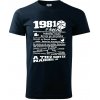 1981 v kocke - Klasické pánske tričko vyššej gramáže - 2XL ( Tmavomodrá (takmer čierna) )