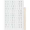 Pretláčacie TRANSFER nálepky strieborná abeceda