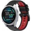 VSETKONAMOBIL 87352 SPORTY Vymeniteľný silikónový remienok Garmin Fenix 8 43mm čierna-červená