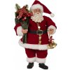 Clayre & Eef Červená vianočná dekorácia Santa s darčekmi a zvončekom - 17*10*27 cm - Clayre & Eef