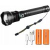 Výkonná a robustná LED baterka 15000lm 1000m USB Zoom