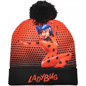 EplusM dievčenská zimná čiapka s brmbolcom Čarovná lienka Kúzelná lienka Miraculous Ladybug