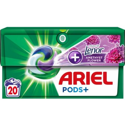 Ariel +Touch Of Lenor Amethyst Flower gélové kapsuly pre dlhotrvajúcu sviežosť 20 kusov