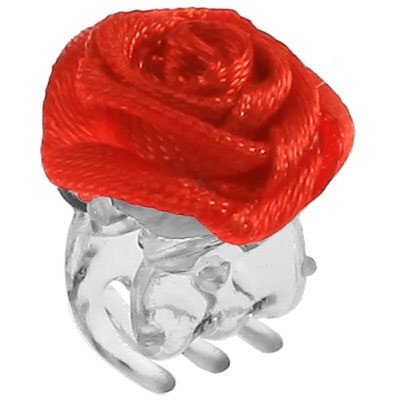 Ozdobný štipec do vlasov, s ružičkou Malý červený, 1 ks