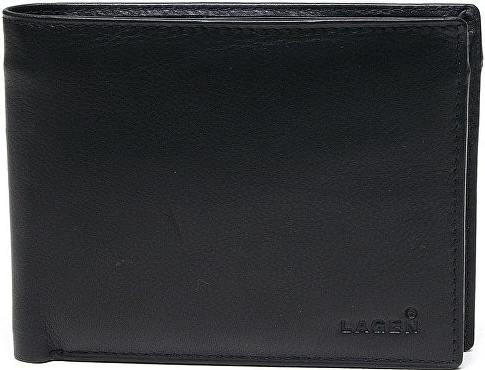 Lagen pánska kožená peňaženka Black W 8053