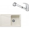 SET372 - Gránitový drez Blanco Sona 45 S biela soft + Kuchynská batéria Rosan King J385001 chróm