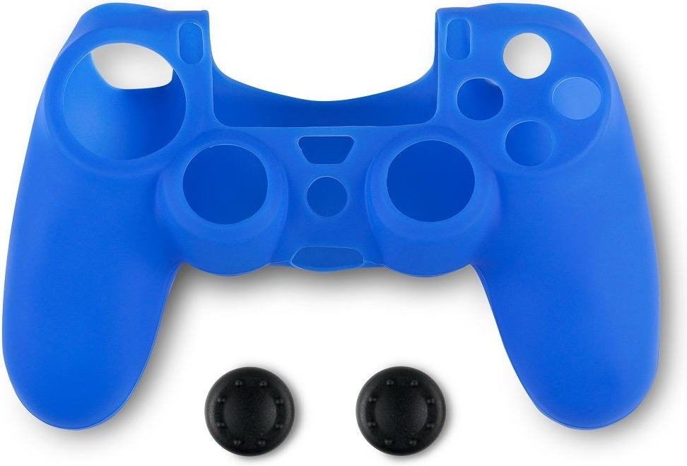 Spartan Gear Controller Silicon Skin Cover and Thumb Grips - Blue PS4