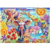 BLUEBIRD Puzzle Zvířata 2000 dílků - Sloni v zahradě (F-90015)