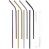 SPRINGOS Nerezová slamka na drinky sada 10ks, farebné SPRINGOS STRAW