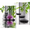 Fabulo paraván 3 dielny Orchidea / Kamene 172 x 135 cm odlišný dizajn na jednotlivých stranách