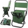 Turistická skladacia stolička s operadlom a taškou zelená