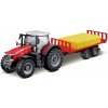 Bburago Farm traktor Messey Ferguson s přívěsem na balíky 1:50