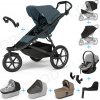 Set 10v1 Thule Urban Glide 3 Dark Slate s magnetickou sponou + madlo + vanička Tinted Taupe + pláštenky a moskytiéry Thule + Autosedačka Thule Maple Light Gray s ISOFIX základňou Thule Alfi a adaptérm