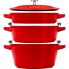 Zwilling Sada 3 ks litinového nádobí s poklicí STAUB 40508-387-0 - červená 24 cm