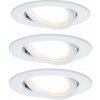 Paulmann LED bodové svetlo Nova Coin, 3 ks, z hliníku, otočné, 2 700 K - 93451
