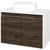 Dreja Skrinka pod umývadlo VISIT SZD2 70 (umývadlo Circo) - N01 Biela lesk / Úchytka T34 - nerez / D25 Teak