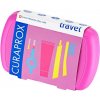 Curaprox Travel Set zubná kefka + CPS medzizubné kefky 2 ks + zubná pasta 10 ml darčeková sada, ružový