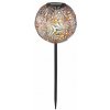 Globo 33632 solárne svietidlo dekoratívne, zapichovacia guľa s ozdobným dierovaním D185mm LED 0,06W 3000K, vrátane batérie 1xAA Ni-Mh 300mAh, IP44, strieborná