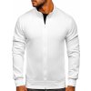 Biela pánska mikina na zips so stojačikovým golierom Bolf B2002
