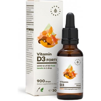 Aura Herbals Vitamín D3 FORTE Quali -D kvapky 30 ml