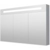 Zrkadlová skriňa 120 cm s LED osvetlením, 3 dvere, zásuvka+vypínač, IP44 GALZS120LED