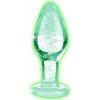 XR Brands Booty Sparks sklenený análny kolík svietiaci v tme stredný zelený