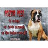 Pozorpes.sk, výstražná tabuľka (Nemecký boxer)