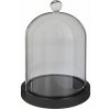 Butlers DOME Sklenený poklop na sviečky s podstavcom 20 cm – čierna