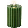 LED sviečka z vosku, dekoratívna zelená, na batérie, 12,3 cm, 1 ks