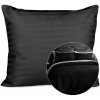 Darymex SATÉNOVÁ OBLIEČKA NA VANKÚŠ CIZGILI BLACK 70X80 CM EXCLUSIVE ČIERNA