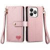 VSETKONAMOBIL 95688 HEART Peňaženkové puzdro pre ZTE Blade A75 ružové