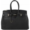 Kožená kabelka so zlatým kovaním TL Bag Tuscany Leather Farba: Čierna