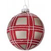 Vianočná sklenená ozdoba Aldin karo 1ks, 8 cm - 1