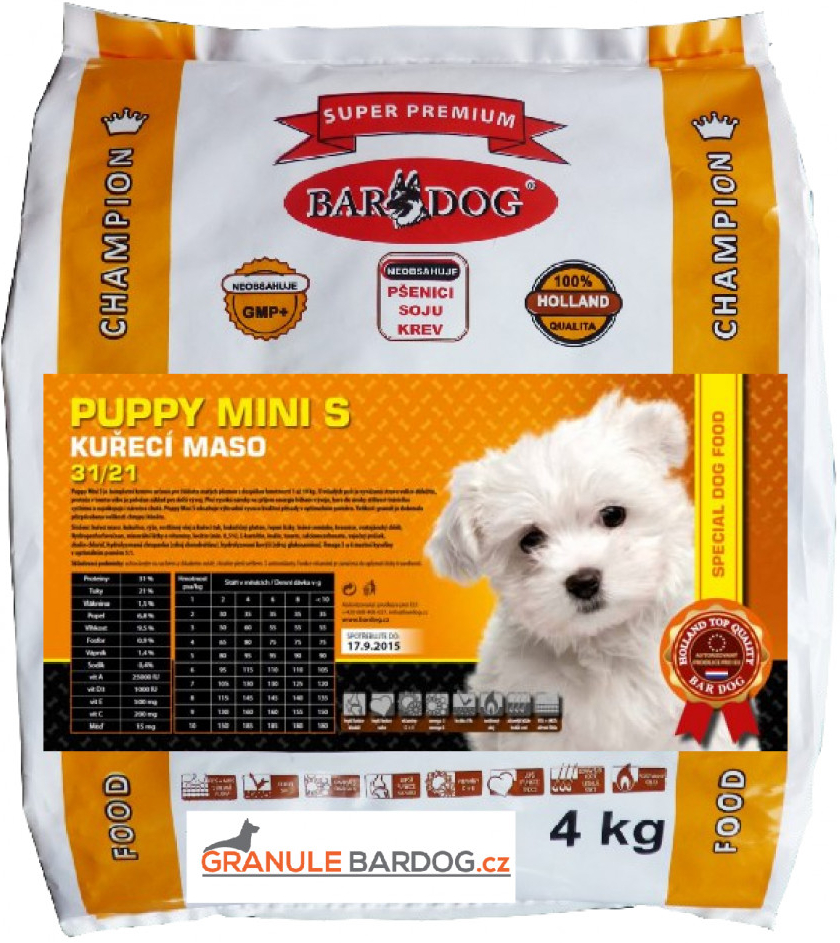 Bardog Super prémiové Puppy Mini S 31/21 4 kg