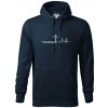 Jesus Saved My Life kríž ekg - Mikina pánska Cape s kapucňou - 4XL ( Tmavomodrá (veľmi tmavá - skoro čierna) )