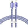 Baseus CAJY000205 Crystal Shine Series Dátový Kábel USB-C - Lightning 20W 1,2m Purple